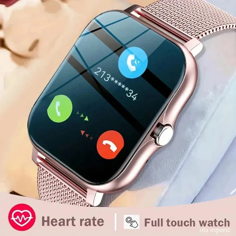 NEU Smart Watch für Damen und Herren, Android-iOS-Telefon, 1.44-Zoll-Farbbildschirm, Full-Touch, benutzerdefiniertes Zifferblatt, Smart Watch, Bluetooth-Anruf
