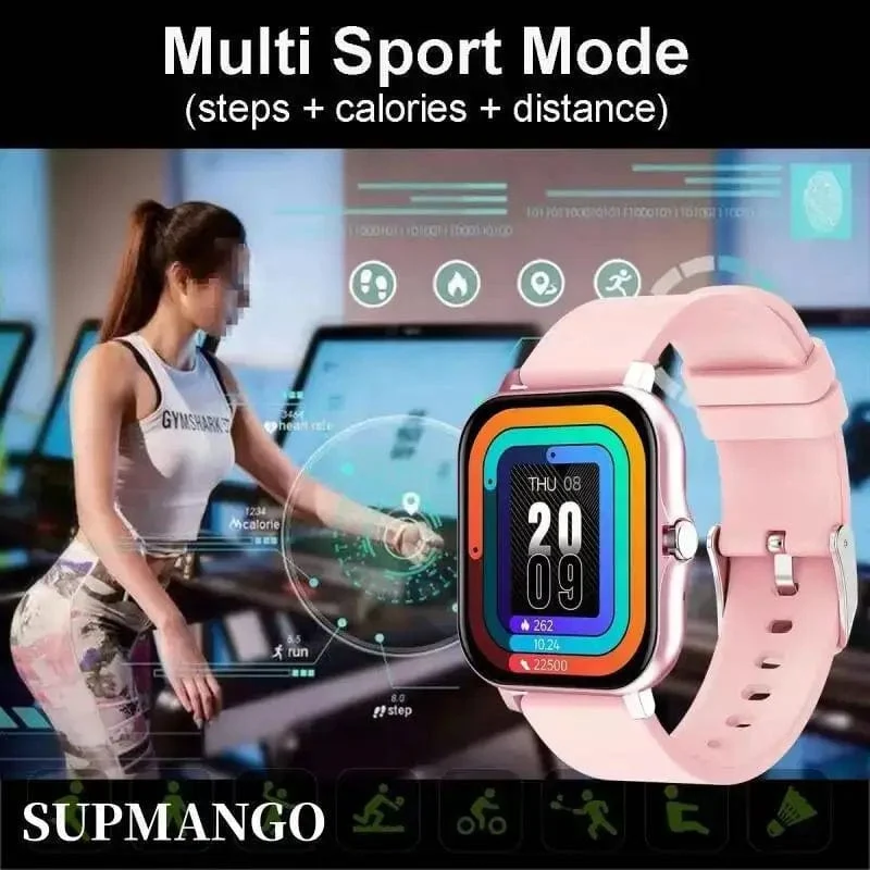 NEU Smart Watch für Damen und Herren, Android-iOS-Telefon, 1.44-Zoll-Farbbildschirm, Full-Touch, benutzerdefiniertes Zifferblatt, Smart Watch, Bluetooth-Anruf