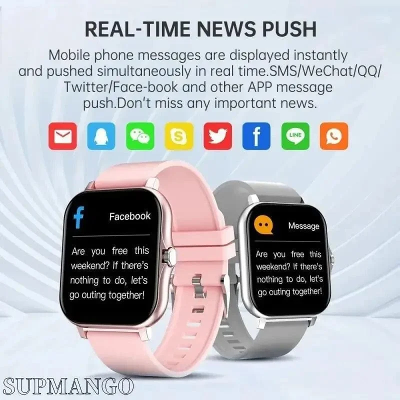 NEU Smart Watch für Damen und Herren, Android-iOS-Telefon, 1.44-Zoll-Farbbildschirm, Full-Touch, benutzerdefiniertes Zifferblatt, Smart Watch, Bluetooth-Anruf