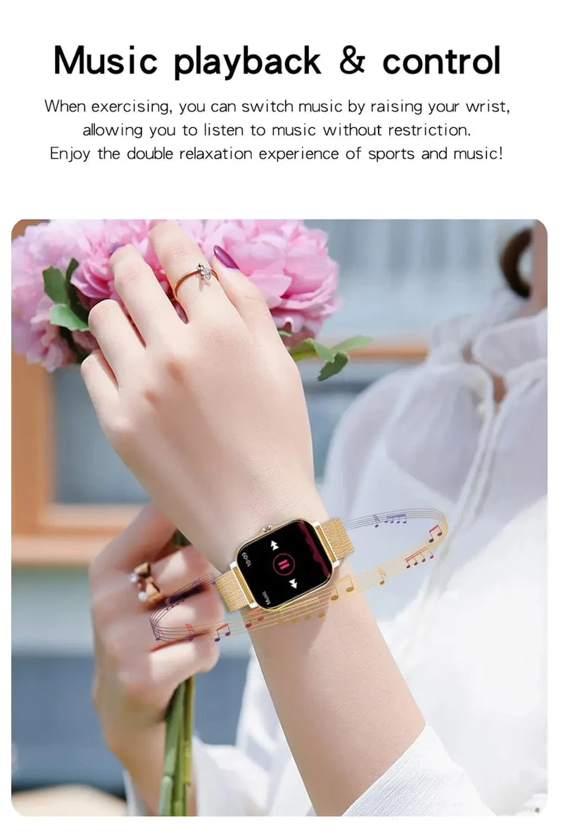 NEU Smart Watch für Damen und Herren, Android-iOS-Telefon, 1.44-Zoll-Farbbildschirm, Full-Touch, benutzerdefiniertes Zifferblatt, Smart Watch, Bluetooth-Anruf