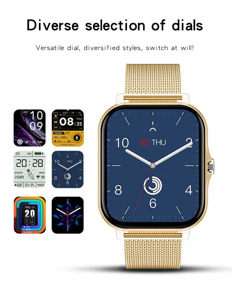 NEU Smart Watch für Damen und Herren, Android-iOS-Telefon, 1.44-Zoll-Farbbildschirm, Full-Touch, benutzerdefiniertes Zifferblatt, Smart Watch, Bluetooth-Anruf