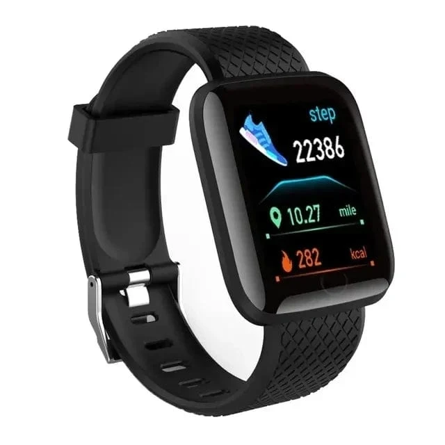 Multifunktions-Smartwatch für Männer, Frauen, Kinder, Nachrichtenerinnerung, Musiksteuerung, Sport, Schritte, Kalorien, D13, Smartwatch, Wecker, 116Plus