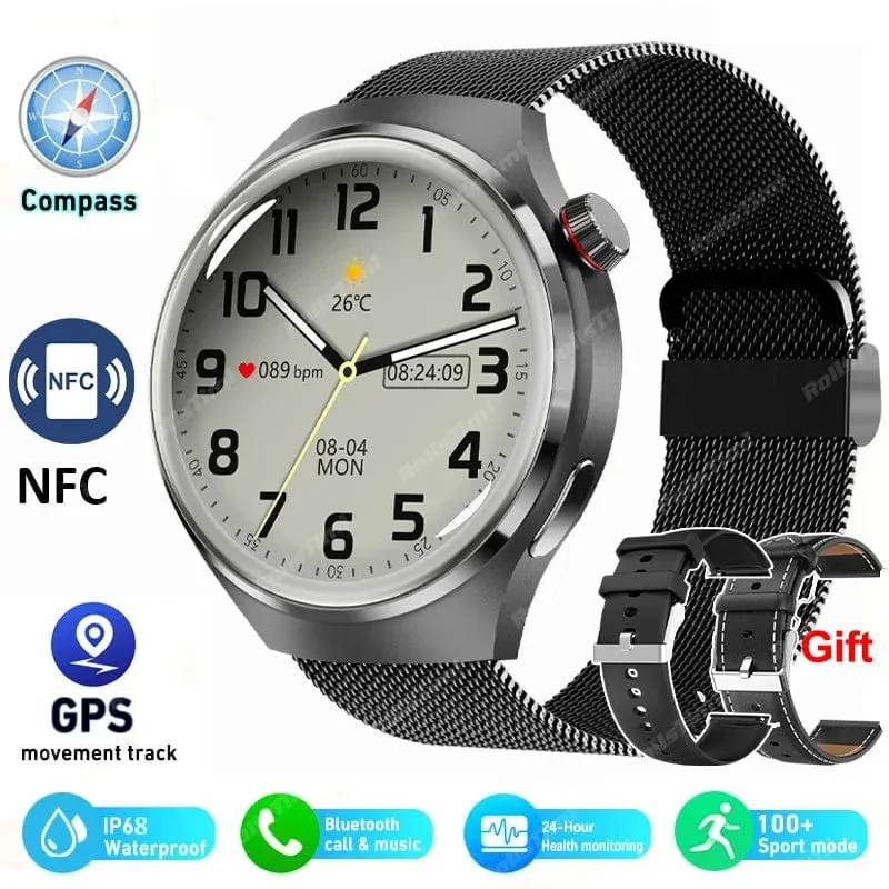 2024 Neue Smart Watch Herzfrequenz-Gesundheitsmonitor Bluetooth-Anruf NFC GPS-Tracker IP68 wasserdichte SmartWatch Männer für HUAWEI GT4 Pro