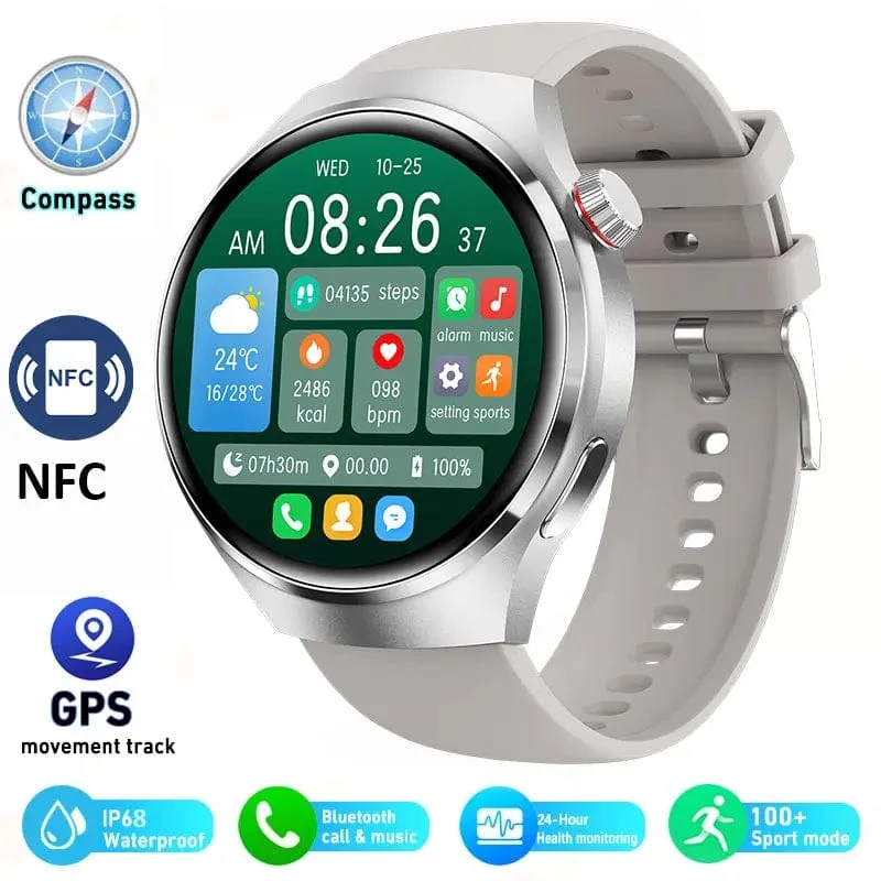 2024 Neue Smart Watch Herzfrequenz-Gesundheitsmonitor Bluetooth-Anruf NFC GPS-Tracker IP68 wasserdichte SmartWatch Männer für HUAWEI GT4 Pro