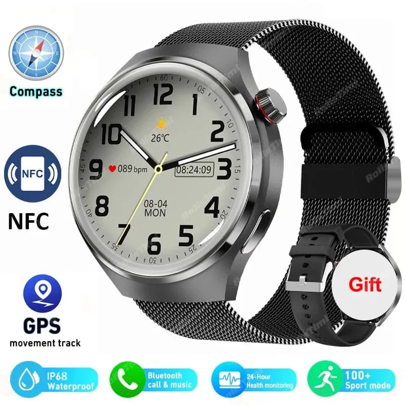 2024 Neue Smart Watch Herzfrequenz-Gesundheitsmonitor Bluetooth-Anruf NFC GPS-Tracker IP68 wasserdichte SmartWatch Männer für HUAWEI GT4 Pro