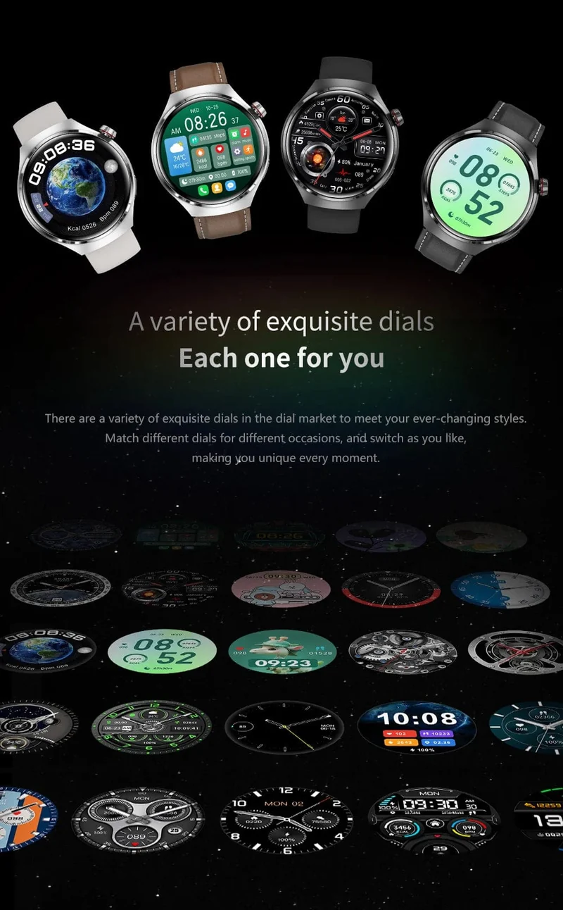 2024 Neue Smart Watch Herzfrequenz-Gesundheitsmonitor Bluetooth-Anruf NFC GPS-Tracker IP68 wasserdichte SmartWatch Männer für HUAWEI GT4 Pro