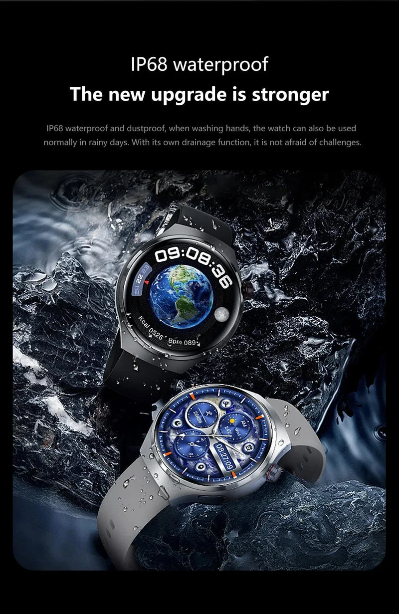 2024 Neue Smart Watch Herzfrequenz-Gesundheitsmonitor Bluetooth-Anruf NFC GPS-Tracker IP68 wasserdichte SmartWatch Männer für HUAWEI GT4 Pro