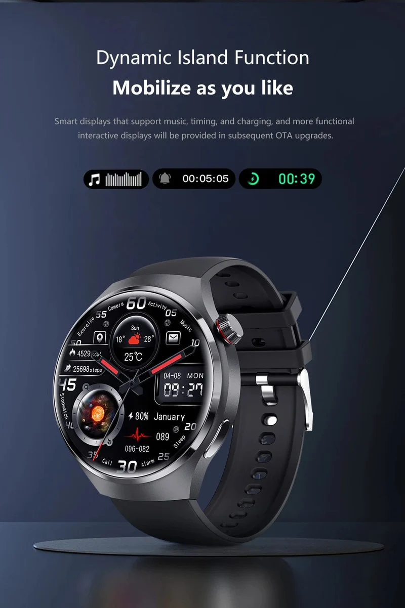 2024 Neue Smart Watch Herzfrequenz-Gesundheitsmonitor Bluetooth-Anruf NFC GPS-Tracker IP68 wasserdichte SmartWatch Männer für HUAWEI GT4 Pro