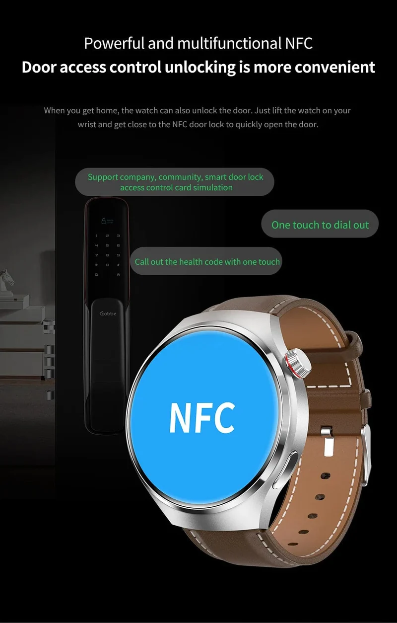 2024 Neue Smart Watch Herzfrequenz-Gesundheitsmonitor Bluetooth-Anruf NFC GPS-Tracker IP68 wasserdichte SmartWatch Männer für HUAWEI GT4 Pro