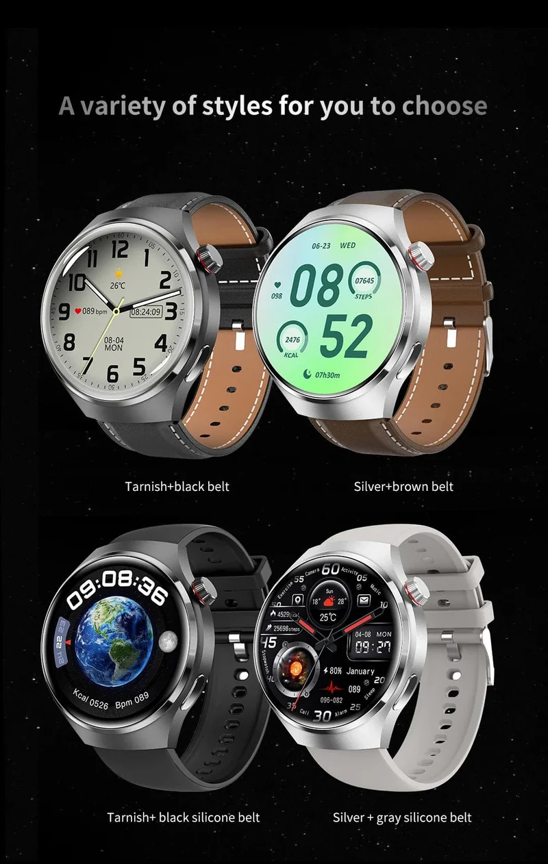 2024 Neue Smart Watch Herzfrequenz-Gesundheitsmonitor Bluetooth-Anruf NFC GPS-Tracker IP68 wasserdichte SmartWatch Männer für HUAWEI GT4 Pro