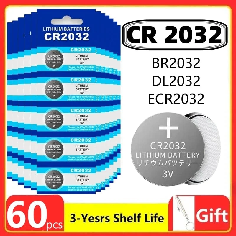 2-60PCS CR2032 CR 2032 Knopfzelle 3V Lithiumbatterie für Uhren, Spielzeuge, Taschenrechner, Autos, Fernbedienungen, Knopfzellen