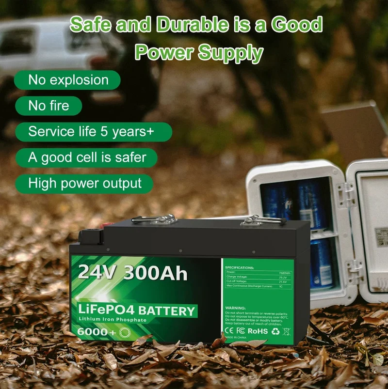 LiFePO4 24V 300Ah 200Ah 12V 100Ah 140Ah 48V Akkupack 7680Wh Klasse A 6000+ Zyklen RV Golfwagen Boot Solarbatterie EU UA KEINE STEUER