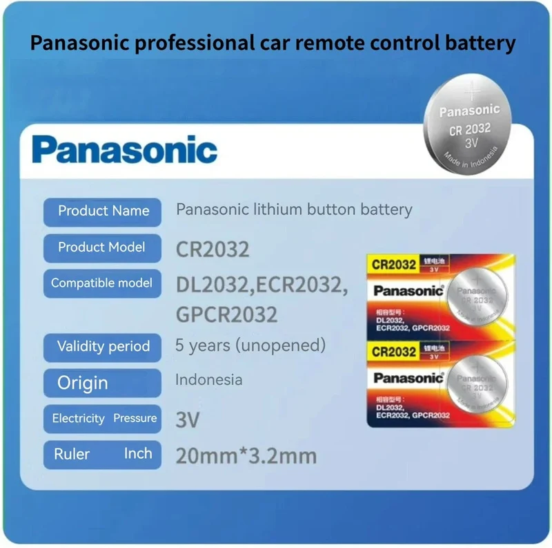 Panasonic CR2032 3 Alkaline V Batterien für Taschenrechner, Spielzeuguhr