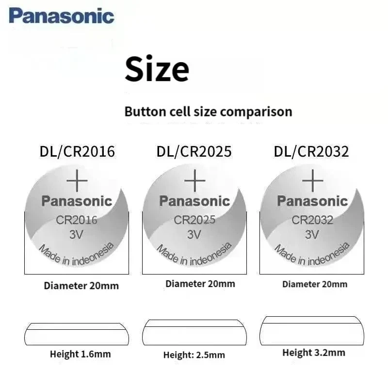 Panasonic CR2032 3 Alkaline V Batterien für Taschenrechner, Spielzeuguhr
