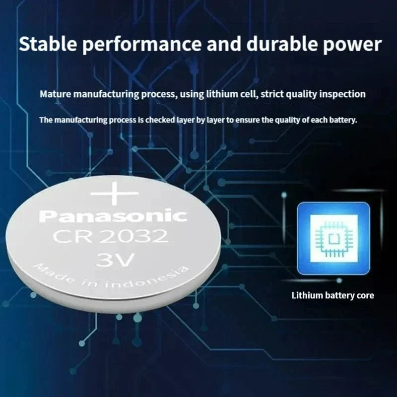 Panasonic CR2032 3 Alkaline V Batterien für Taschenrechner, Spielzeuguhr