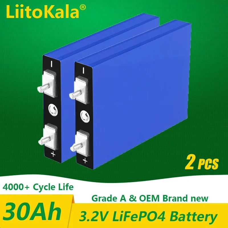 1-2 STÜCKE LiitoKala 3.2 V 105 Ah 30 Ah 50 Ah LifePo4-Batterie mit hohem Stromverbrauch für DIY 12 V Solar-Wechselrichter Elektrofahrzeug Bus Golfwagen