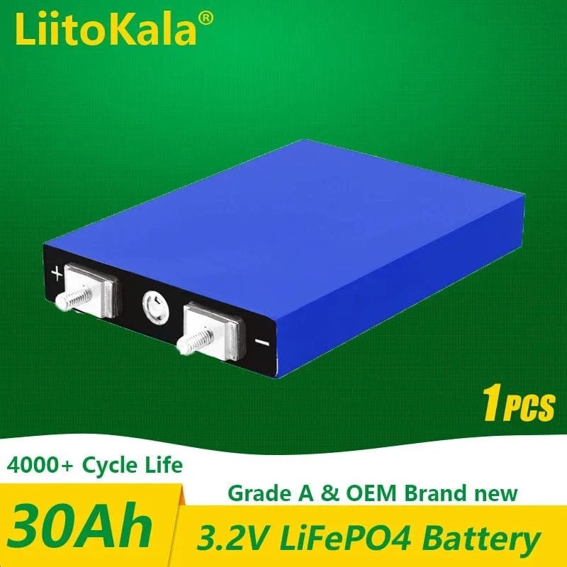 1-2 STÜCKE LiitoKala 3.2 V 105 Ah 30 Ah 50 Ah LifePo4-Batterie mit hohem Stromverbrauch für DIY 12 V Solar-Wechselrichter Elektrofahrzeug Bus Golfwagen