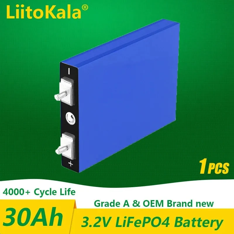 1-2 STÜCKE LiitoKala 3.2 V 105 Ah 30 Ah 50 Ah LifePo4-Batterie mit hohem Stromverbrauch für DIY 12 V Solar-Wechselrichter Elektrofahrzeug Bus Golfwagen