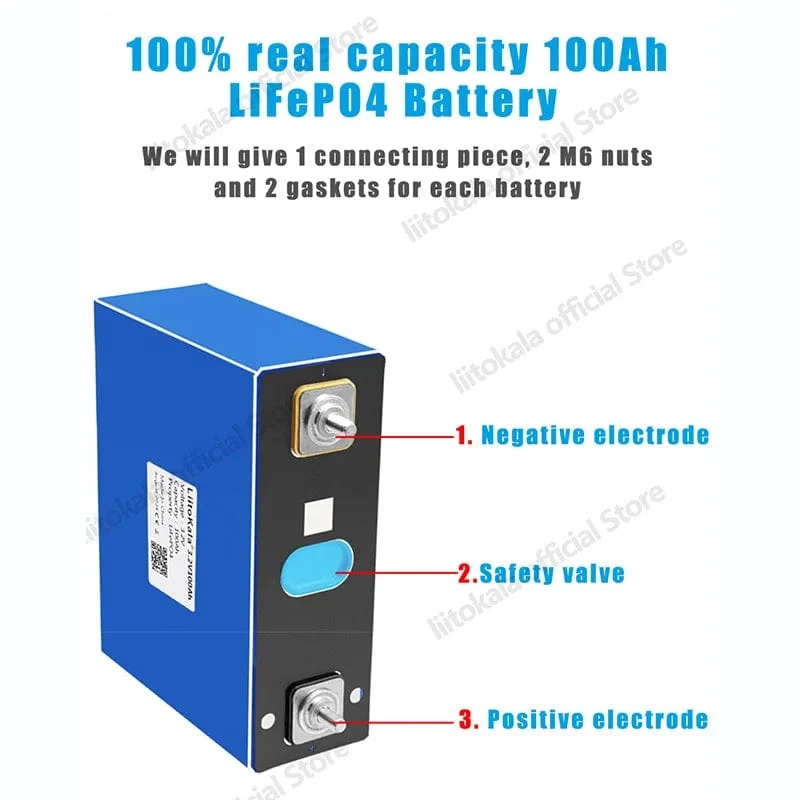 1-2 STÜCKE LiitoKala 3.2 V 105 Ah 30 Ah 50 Ah LifePo4-Batterie mit hohem Stromverbrauch für DIY 12 V Solar-Wechselrichter Elektrofahrzeug Bus Golfwagen
