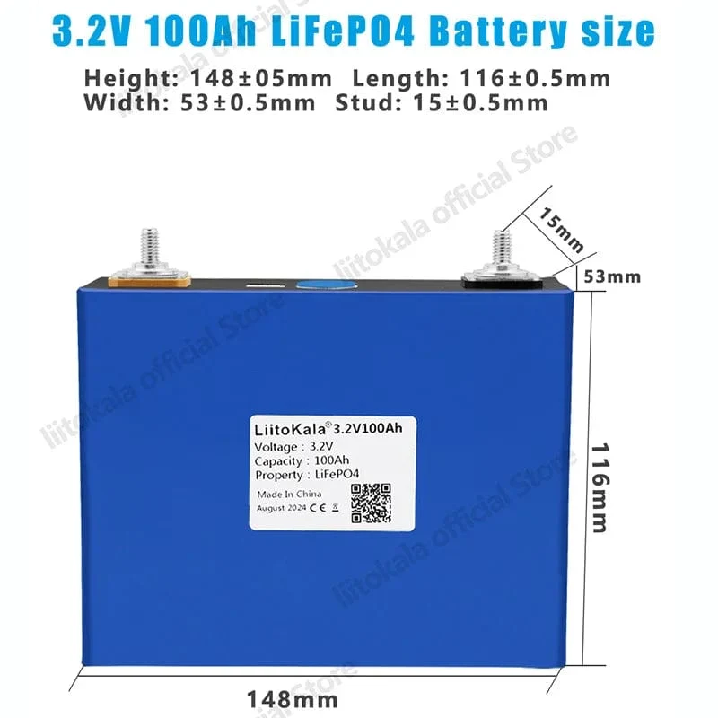 1-2 STÜCKE LiitoKala 3.2 V 105 Ah 30 Ah 50 Ah LifePo4-Batterie mit hohem Stromverbrauch für DIY 12 V Solar-Wechselrichter Elektrofahrzeug Bus Golfwagen