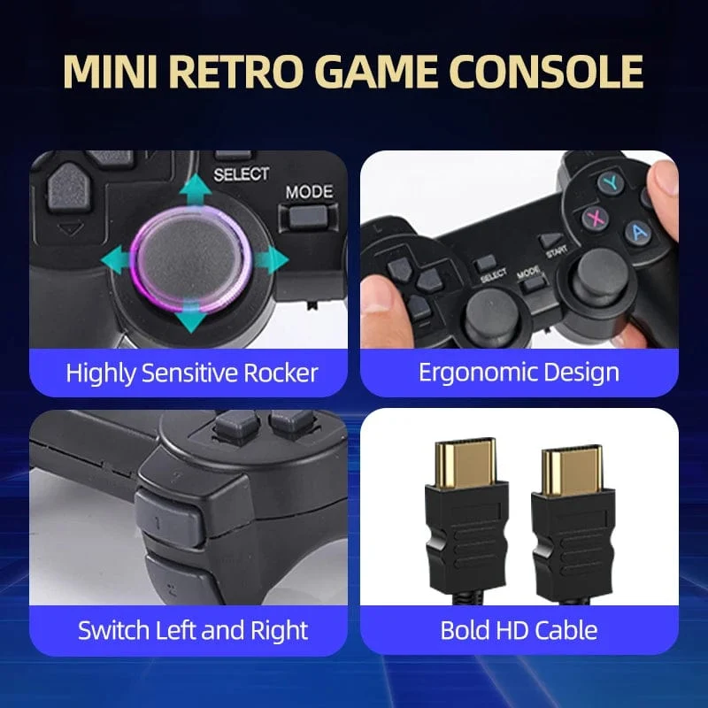 Videospielkonsole TV HD Game Stick 64 GB 20000 Retro-Spiele für PS1/GBA/MAME/SEGA Everdrive Speichern/Suchen/Hinzufügen für Kindergeschenk