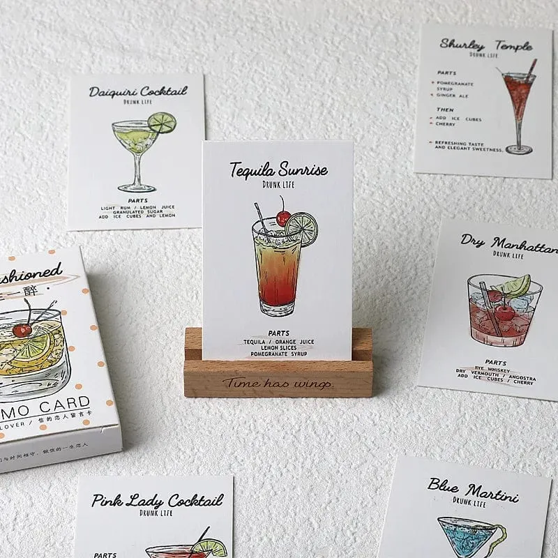 28 stücke Lomo Kleine Nachricht Karte Beschreibbare Verschiedene Cocktail Happy Travel Lesezeichen Journal Dekoration Gruß Papier Schreibwaren Geschenk