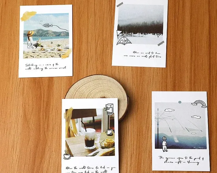 28 stücke Lomo Kleine Nachricht Karte Beschreibbare Verschiedene Cocktail Happy Travel Lesezeichen Journal Dekoration Gruß Papier Schreibwaren Geschenk