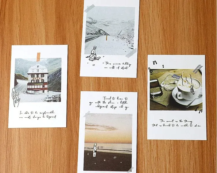 28 stücke Lomo Kleine Nachricht Karte Beschreibbare Verschiedene Cocktail Happy Travel Lesezeichen Journal Dekoration Gruß Papier Schreibwaren Geschenk