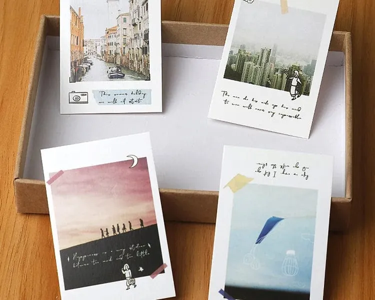 28 stücke Lomo Kleine Nachricht Karte Beschreibbare Verschiedene Cocktail Happy Travel Lesezeichen Journal Dekoration Gruß Papier Schreibwaren Geschenk