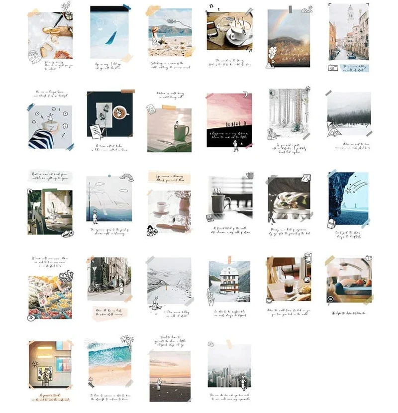 28 stücke Lomo Kleine Nachricht Karte Beschreibbare Verschiedene Cocktail Happy Travel Lesezeichen Journal Dekoration Gruß Papier Schreibwaren Geschenk
