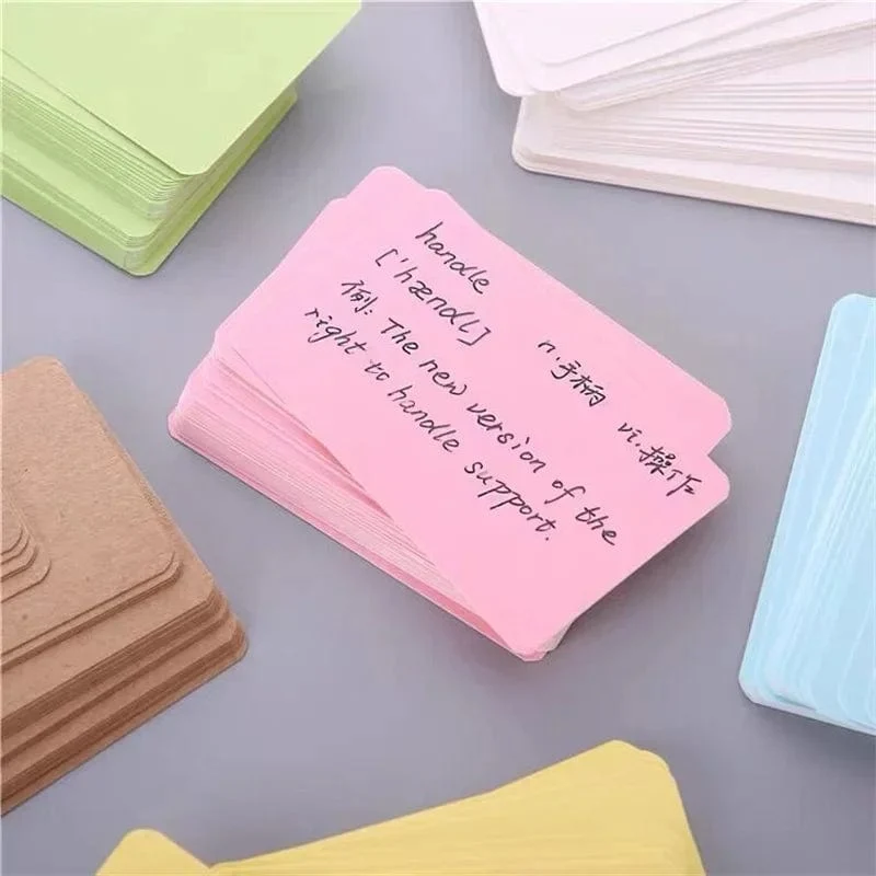 100 Stück/Box Kraftpapierkarte, Farbe, blanko, Visitenkarte, Nachricht, Dankeskarten, Schreibkarten, Etiketten, Lesezeichen, Lernkarte
