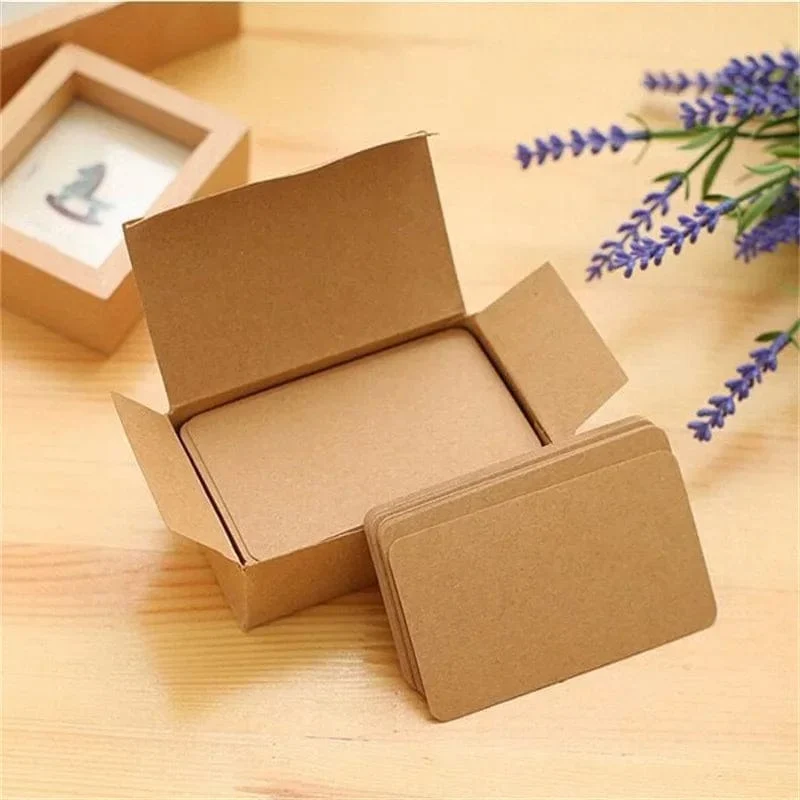 100 Stück/Box Kraftpapierkarte, Farbe, blanko, Visitenkarte, Nachricht, Dankeskarten, Schreibkarten, Etiketten, Lesezeichen, Lernkarte