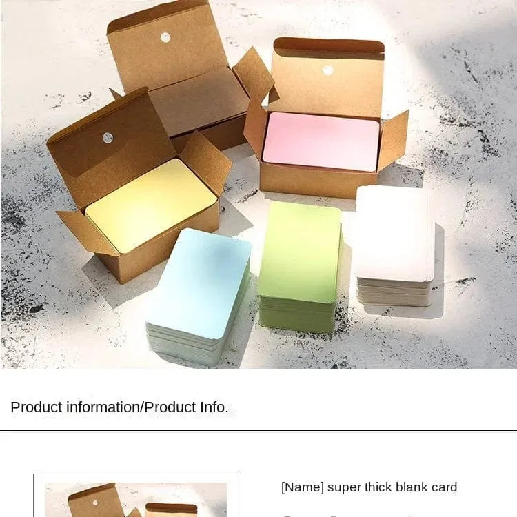 100 Stück/Box Kraftpapierkarte, Farbe, blanko, Visitenkarte, Nachricht, Dankeskarten, Schreibkarten, Etiketten, Lesezeichen, Lernkarte