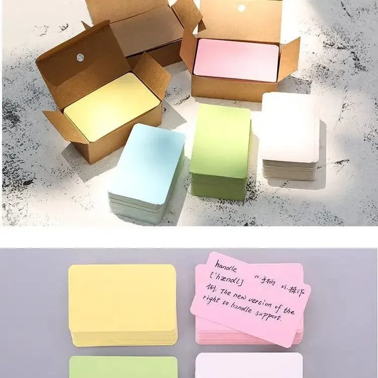 100 Stück/Box Kraftpapierkarte, Farbe, blanko, Visitenkarte, Nachricht, Dankeskarten, Schreibkarten, Etiketten, Lesezeichen, Lernkarte