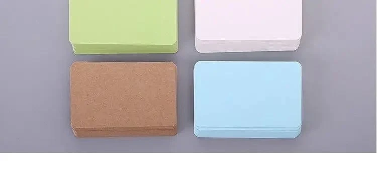 100 Stück/Box Kraftpapierkarte, Farbe, blanko, Visitenkarte, Nachricht, Dankeskarten, Schreibkarten, Etiketten, Lesezeichen, Lernkarte