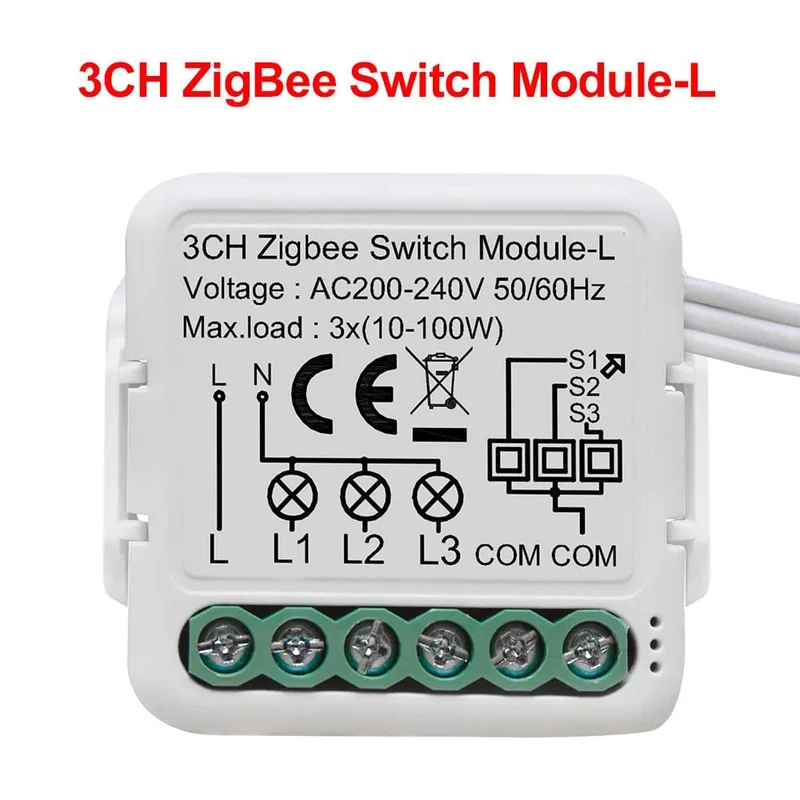 GIRIER Tuya ZigBee 3.0 Smart Switch-Modul, kein Neutralleiter erforderlich, Smart Home DIY-Lichtschalter, funktioniert mit Alexa Google Home