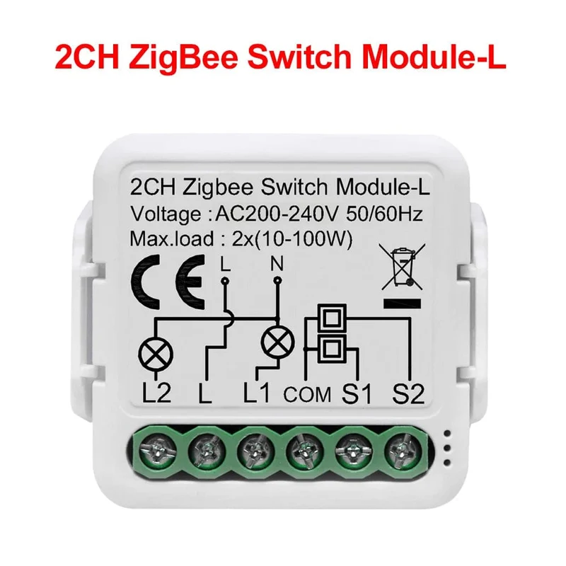 GIRIER Tuya ZigBee 3.0 Smart Switch-Modul, kein Neutralleiter erforderlich, Smart Home DIY-Lichtschalter, funktioniert mit Alexa Google Home