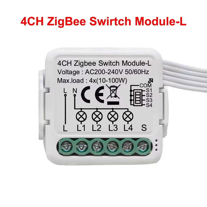 GIRIER Tuya ZigBee 3.0 Smart Switch-Modul, kein Neutralleiter erforderlich, Smart Home DIY-Lichtschalter, funktioniert mit Alexa Google Home