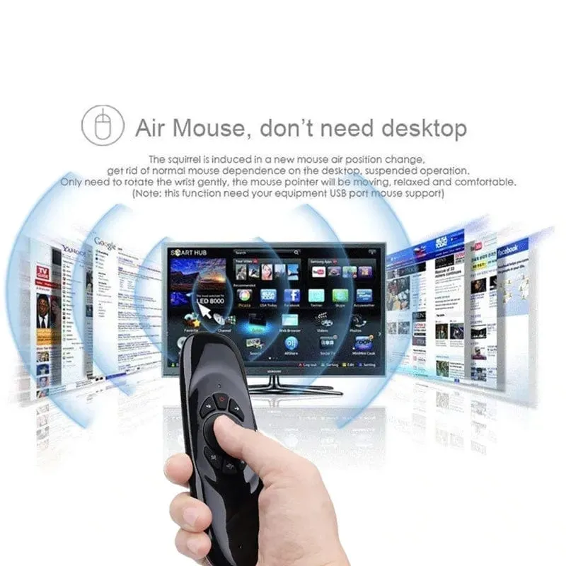 C120 Air Mouse Mini-Tastaturmaus Somatosensorisches Gyroskop Doppelseitige Fernbedienung für PC Android TV Box