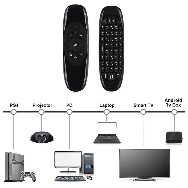 C120 Air Mouse Mini-Tastaturmaus Somatosensorisches Gyroskop Doppelseitige Fernbedienung für PC Android TV Box