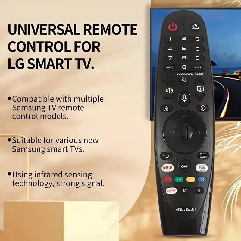AKB75855501 Fernbedienung für LG Smart TV, Infrarot-Fernbedienung, passend für viele Smart TV-Modelle von LG (mit Sprachfunktion)
