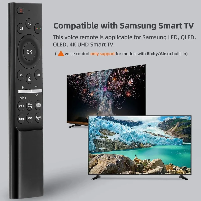 Neue RM-A6-Fernbedienung für Samsung TV-Sprachfernbedienung, kompatibel mit Samsung Smart QLED 4K 8K UHD HDTV