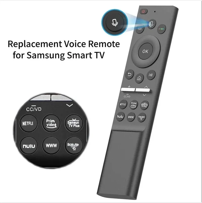 Neue RM-A6-Fernbedienung für Samsung TV-Sprachfernbedienung, kompatibel mit Samsung Smart QLED 4K 8K UHD HDTV
