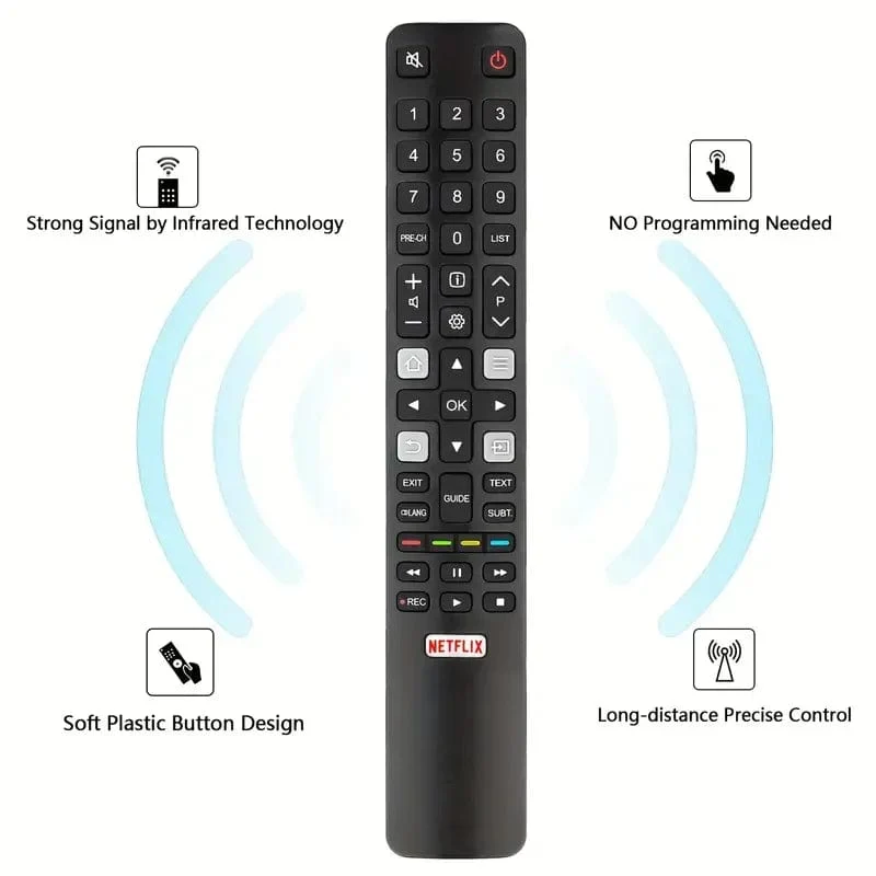 RC802N YAI2 Ersatz-TCL-Smart-TV-Fernbedienung für TCL TV 4K HDTV P20-Serie C2-Serie NETFLIX