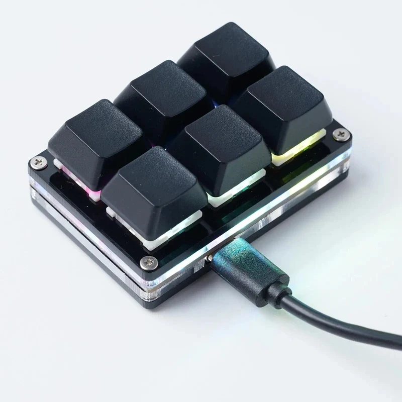 RGB 6 Tasten USB-Programmierung Makro Benutzerdefinierte Tastatur Kopieren Einfügen Mini-Taste Für Photoshop Gaming Tastatur Mechanische Macropad