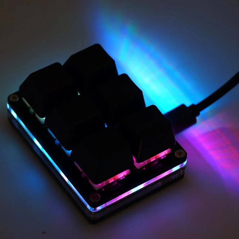 RGB 6 Tasten USB-Programmierung Makro Benutzerdefinierte Tastatur Kopieren Einfügen Mini-Taste Für Photoshop Gaming Tastatur Mechanische Macropad