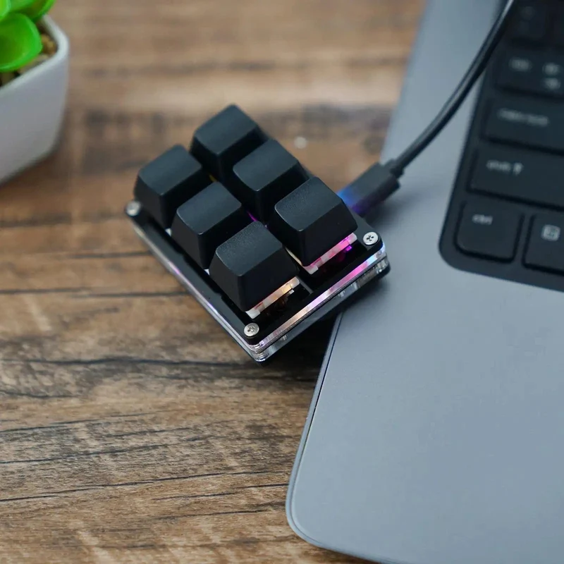 RGB 6 Tasten USB-Programmierung Makro Benutzerdefinierte Tastatur Kopieren Einfügen Mini-Taste Für Photoshop Gaming Tastatur Mechanische Macropad