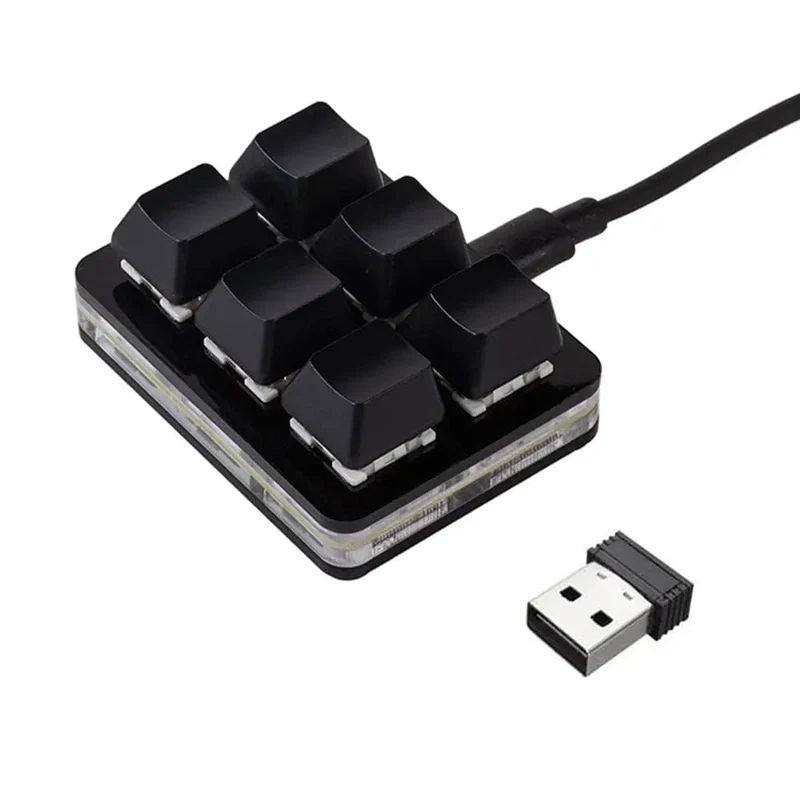 RGB 6 Tasten USB-Programmierung Makro Benutzerdefinierte Tastatur Kopieren Einfügen Mini-Taste Für Photoshop Gaming Tastatur Mechanische Macropad
