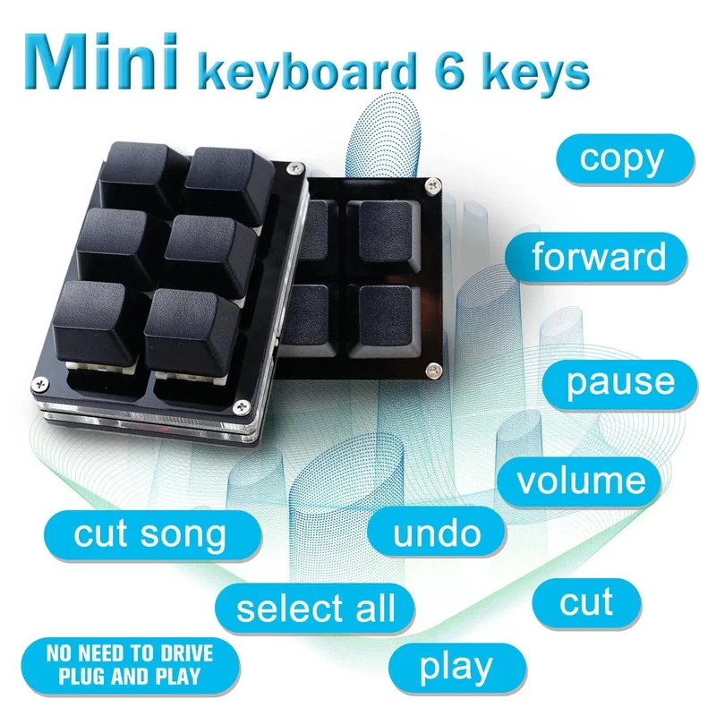 RGB 6 Tasten USB-Programmierung Makro Benutzerdefinierte Tastatur Kopieren Einfügen Mini-Taste Für Photoshop Gaming Tastatur Mechanische Macropad