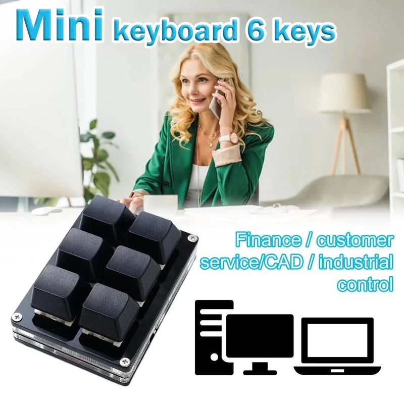 RGB 6 Tasten USB-Programmierung Makro Benutzerdefinierte Tastatur Kopieren Einfügen Mini-Taste Für Photoshop Gaming Tastatur Mechanische Macropad